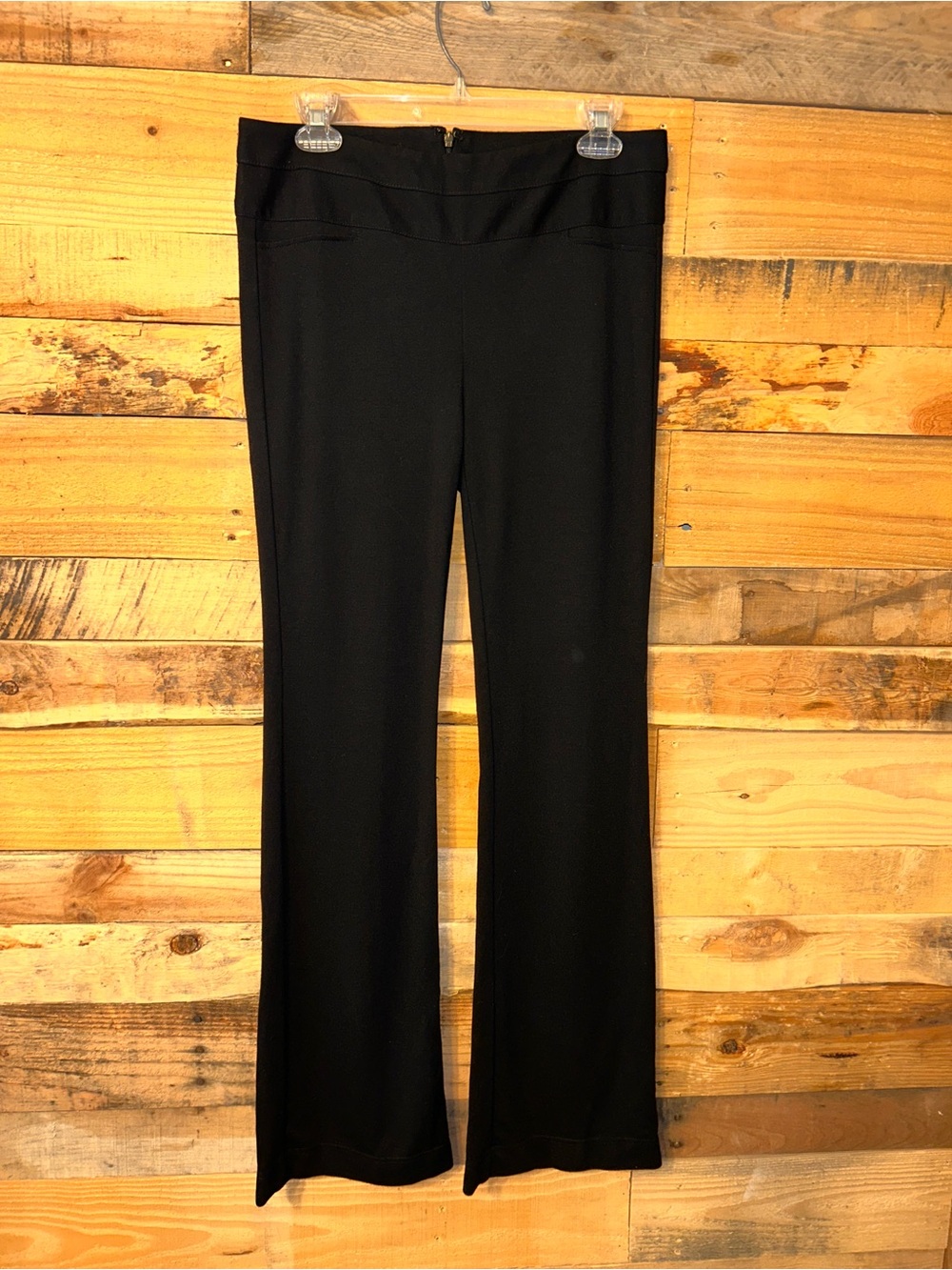 CAbi Ponte Knit #197R Pants Womens Sz 6 NWT Black Bootcut Flare Stretch Back Zip